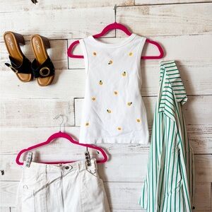 Tank Top with lemon embroidery